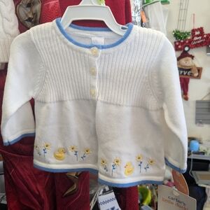 White and Blue Kids Cardigan
